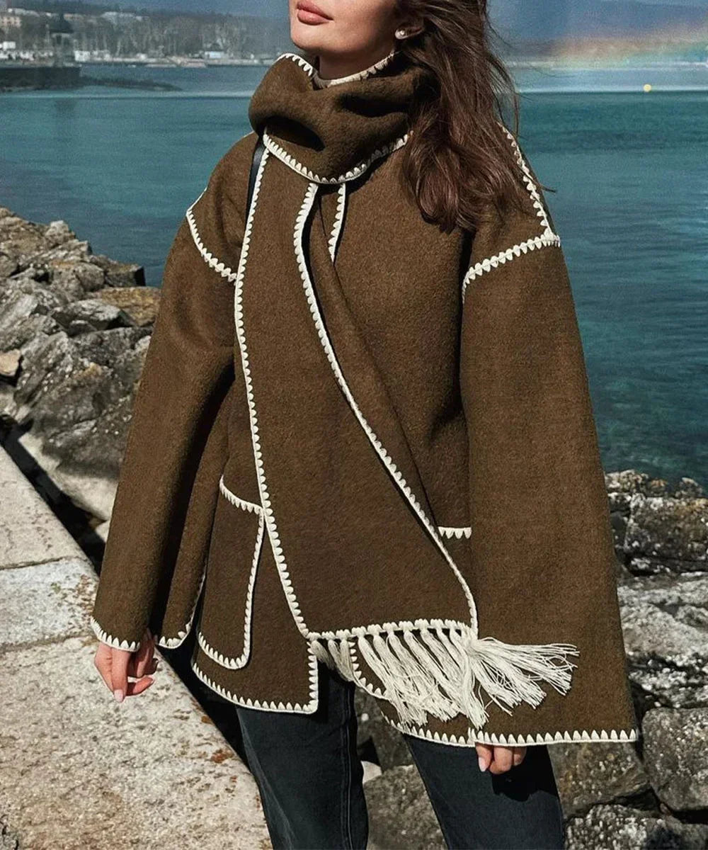 Women's Warm Winter Coat UK – elegant longline, view 5