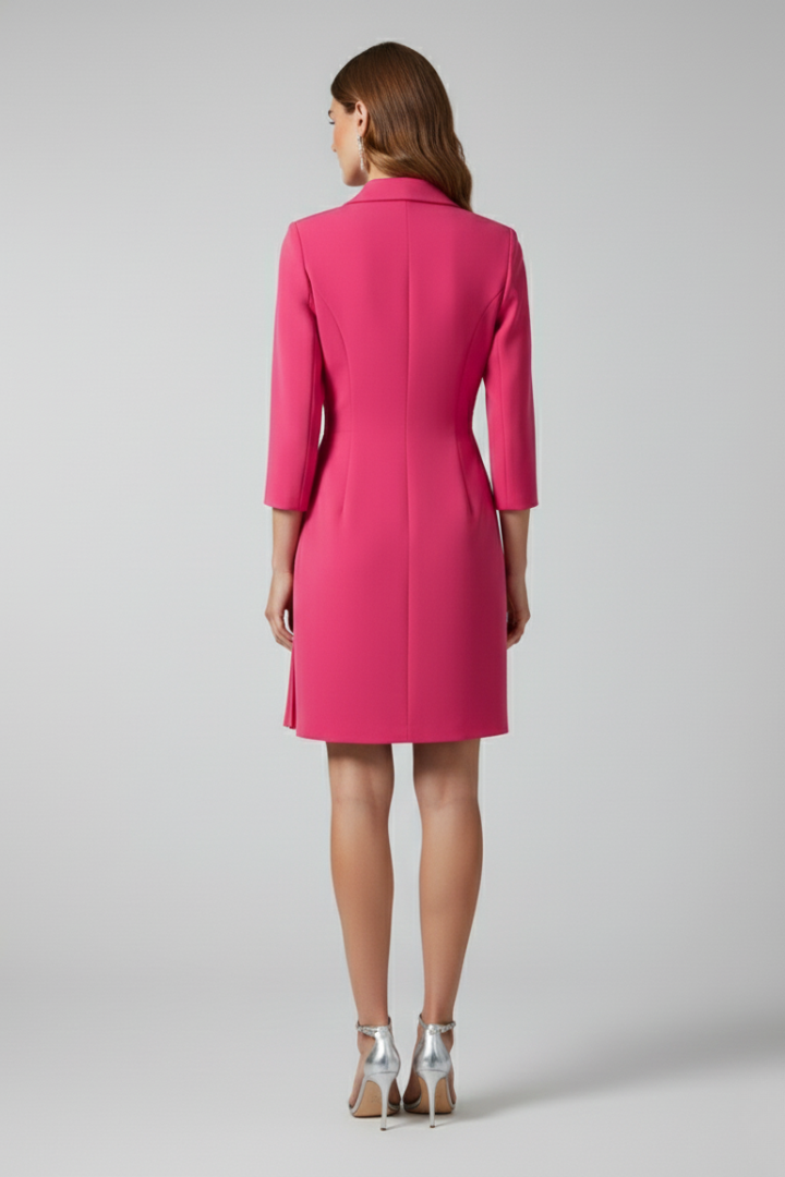 Women's Notched-Collar Blazer Dress with Sleek Straight Hem