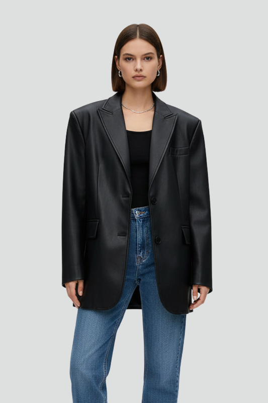 Women's Notched-Lapel Blazer with Secure Front Closure