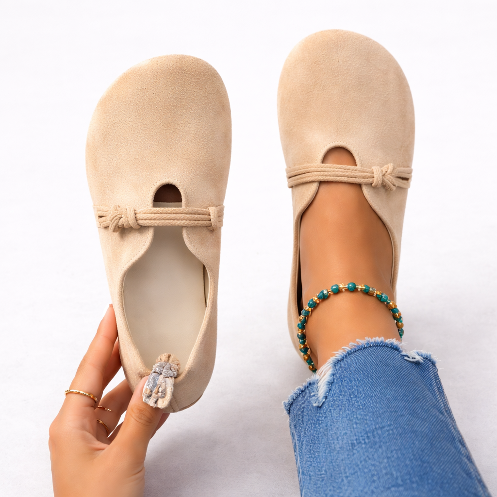 Women's Black Loafers Leather Orthopedic Slip-On with Soft Support