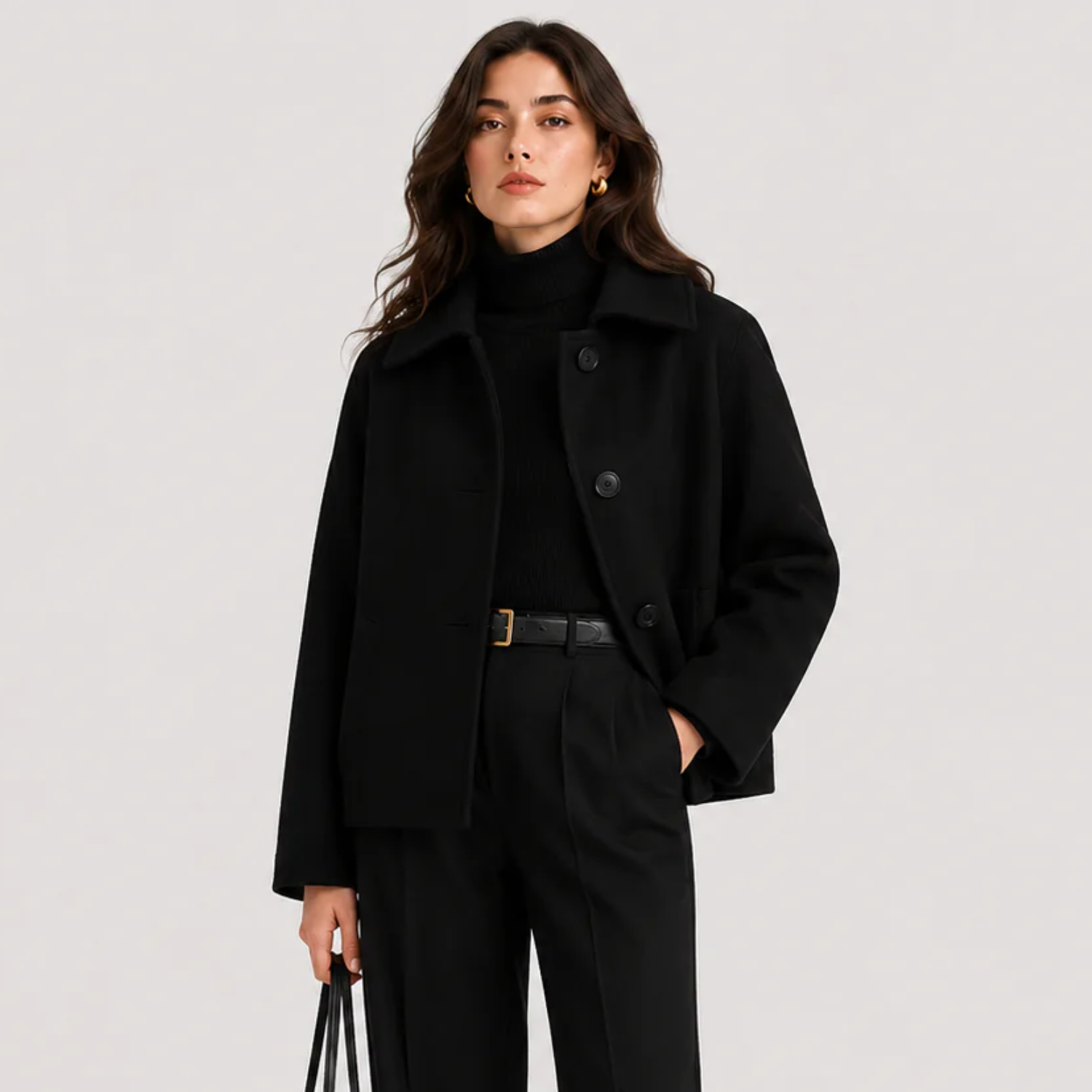 Women's Button Front Jacket Relaxed Fit Timeless Outerwear 4