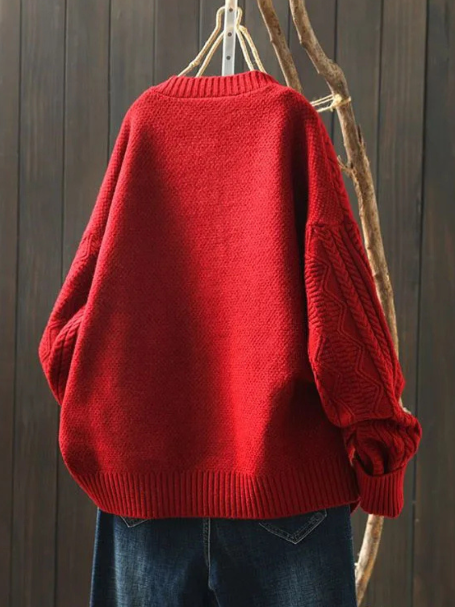 Women's Cable Knit Cardigan Beige Acrylic