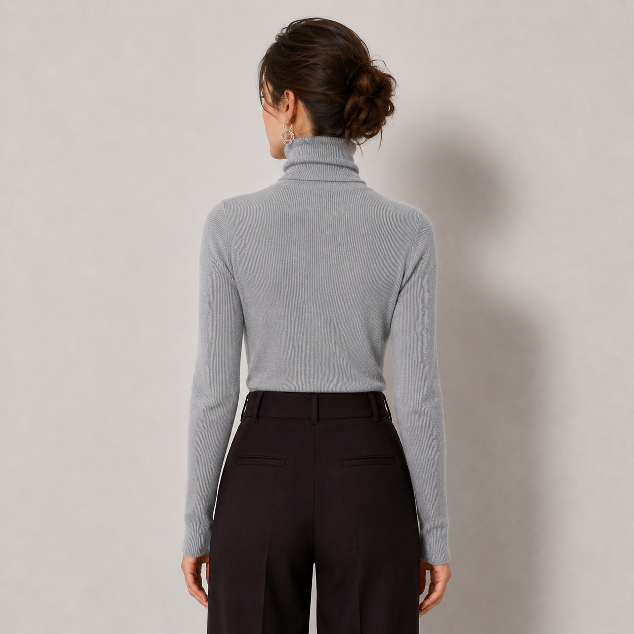 Women's Cashmere Look Turtleneck Lightweight Warm Knit Pullover 3