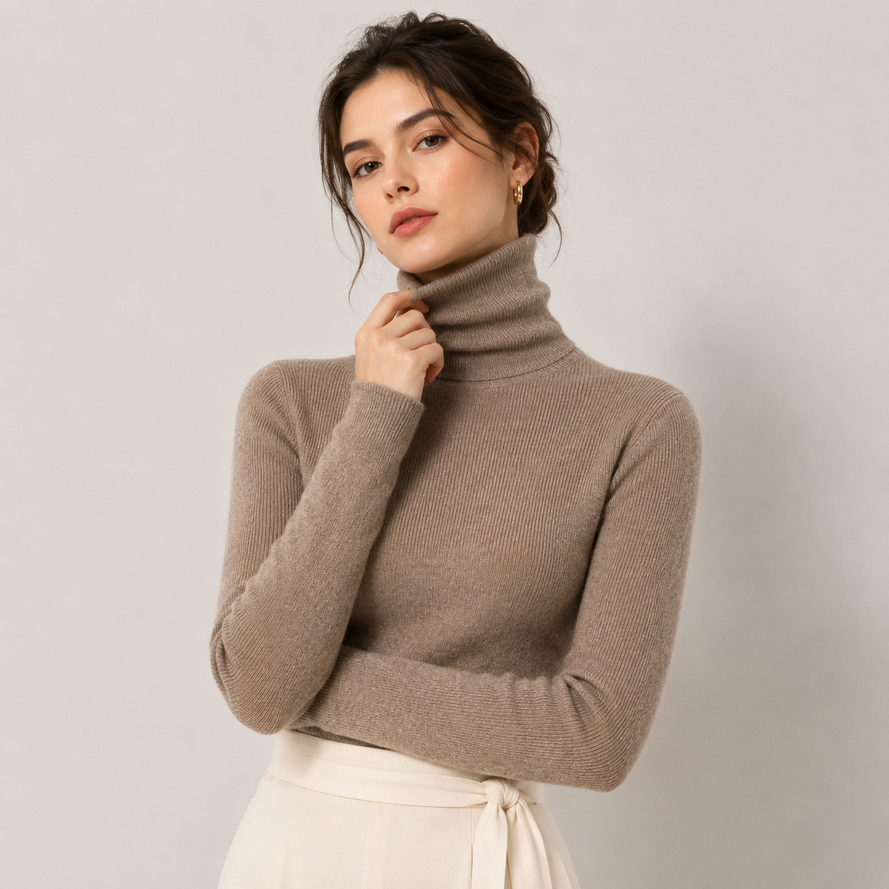 Women's Cashmere Look Turtleneck Lightweight Warm Knit Pullover 6