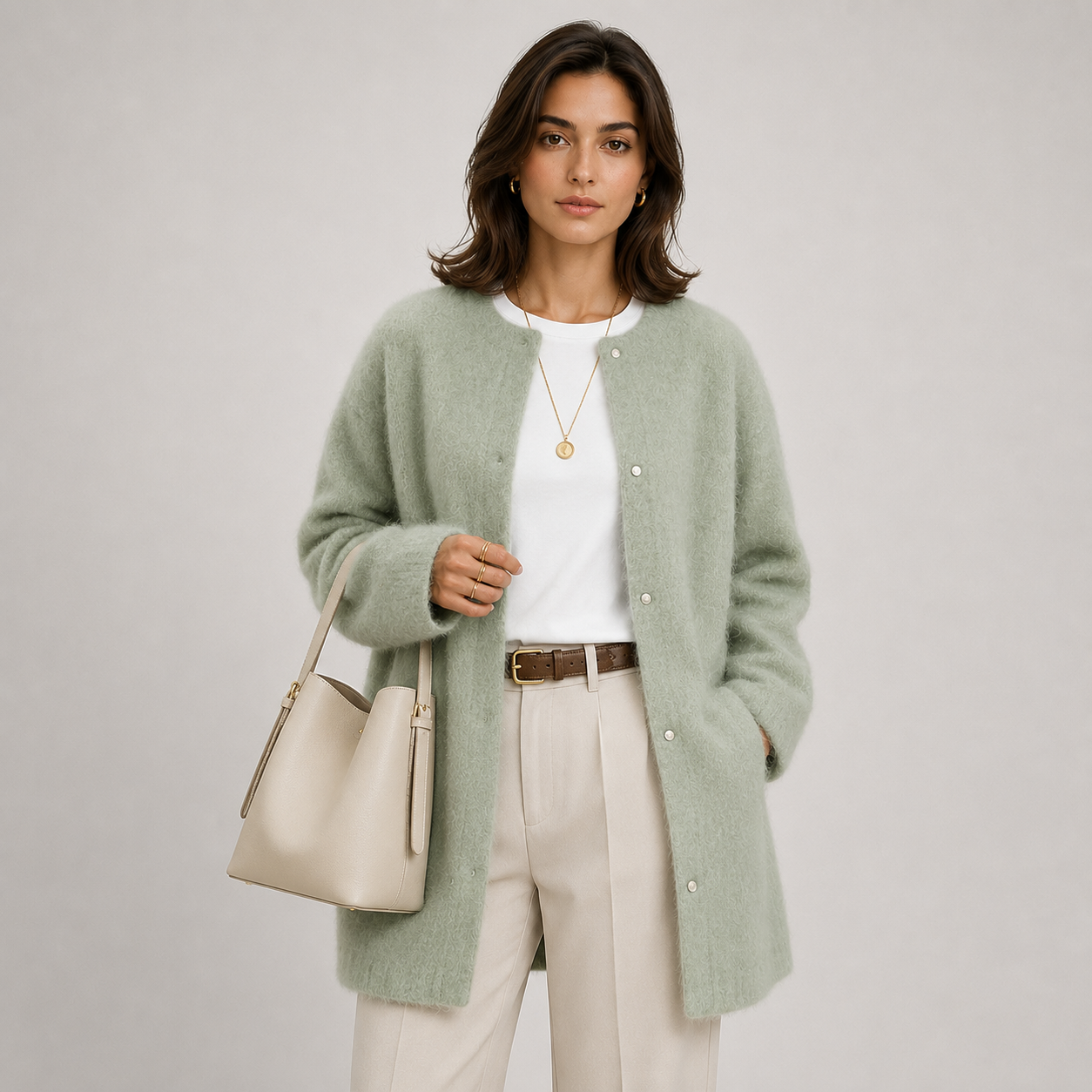 Women's Classic Knit Cardigan Refined Warm Heritage Style 5