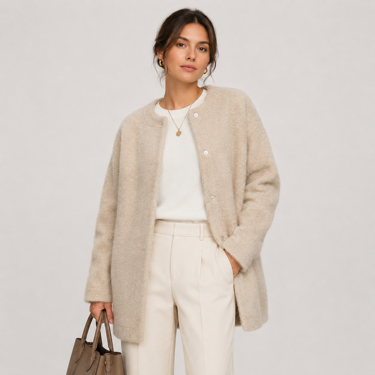 Women's Classic Knit Cardigan UK – Refined Warm Heritage Style | The Undine | Huna