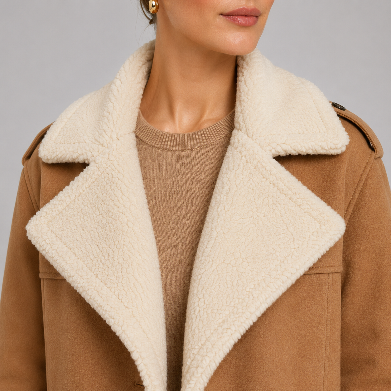 Women's Classic Lapel Collar Coat Elegant Long Winter Jacket 2
