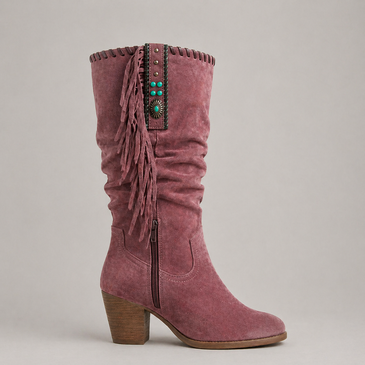 Women's Fringe Cowboy Boots – western mid-calf style, view 3 | The Inessa | Huna