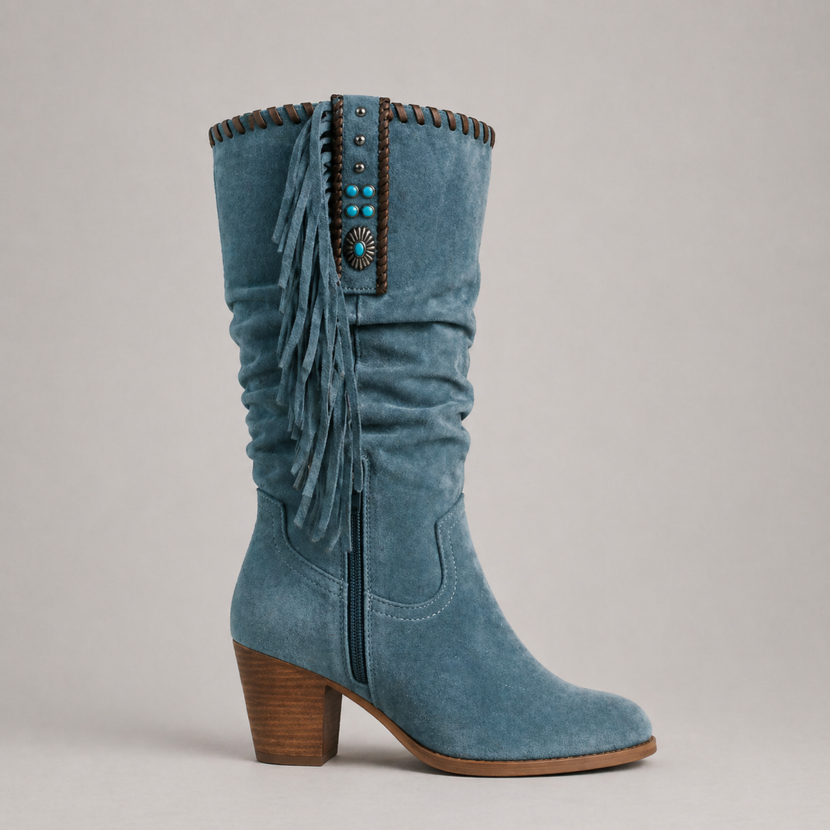 Women's Fringe Cowboy Boots – western mid-calf style, view 5 | The Inessa | Huna