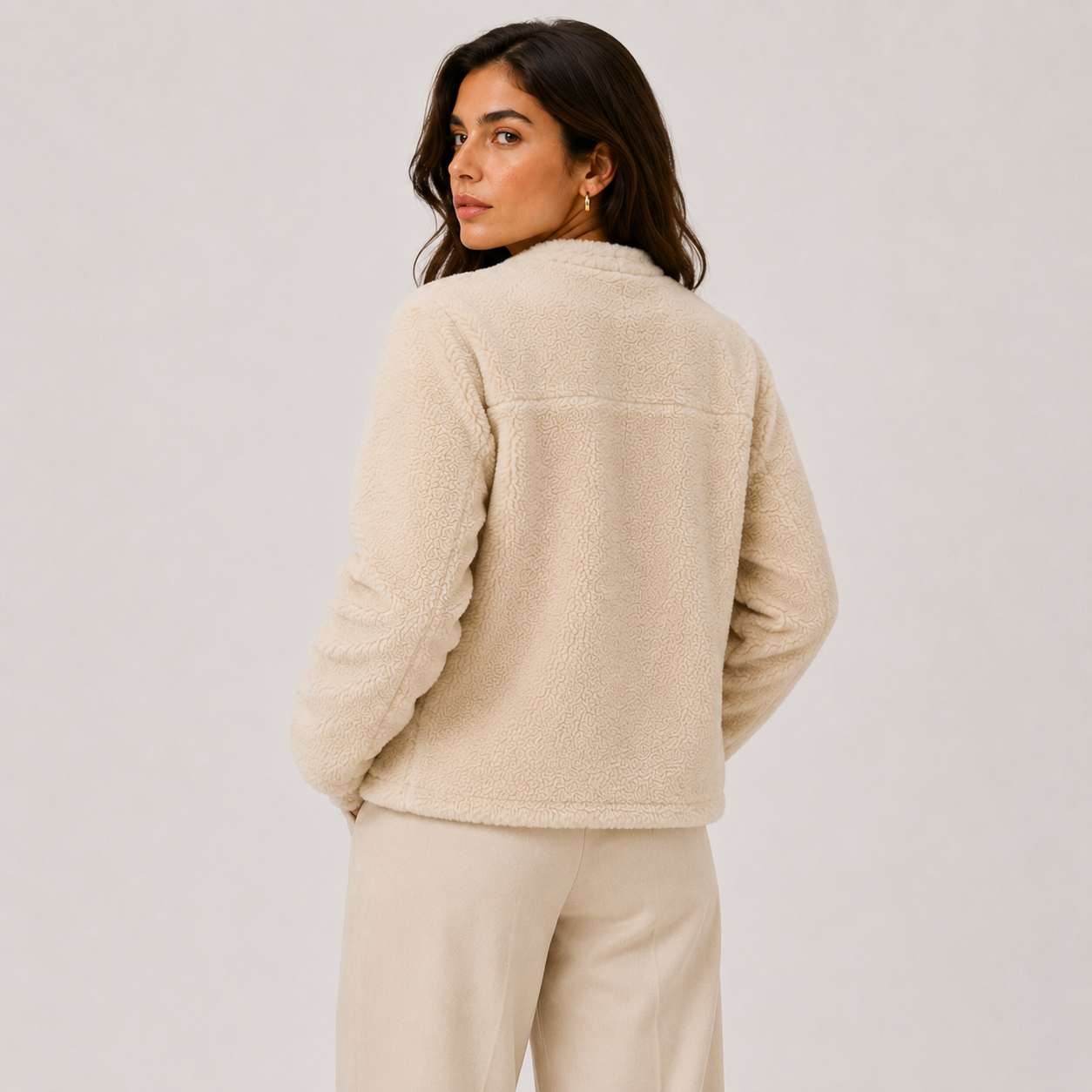 Women's Cozy Fleece Jacket with Toggle Button Closure 3