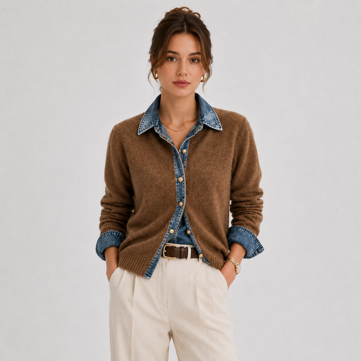 Women's Denim Jacket Classic Button Front Everyday Outerwear 0