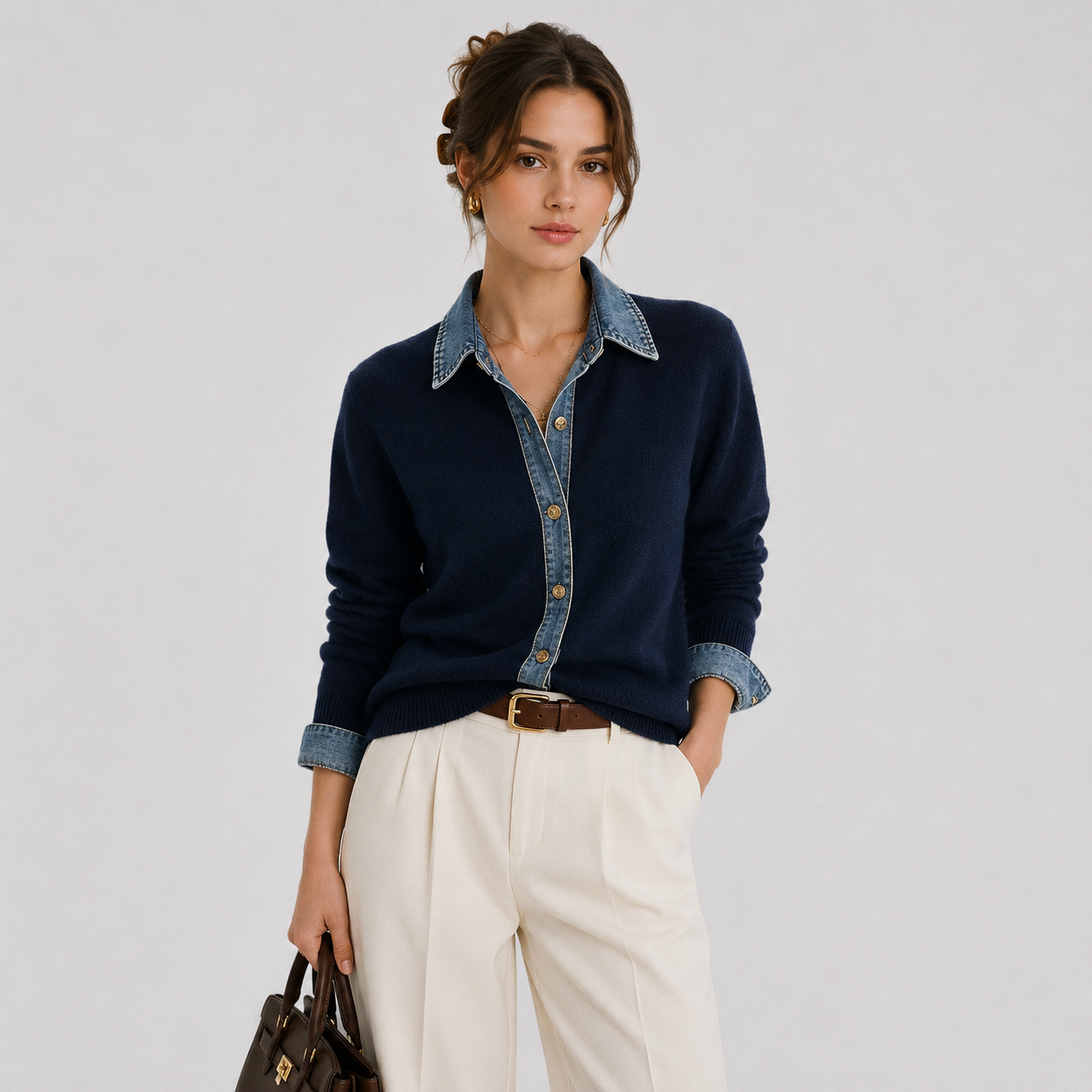 Women's Denim Jacket Classic Button Front Everyday Outerwear 4
