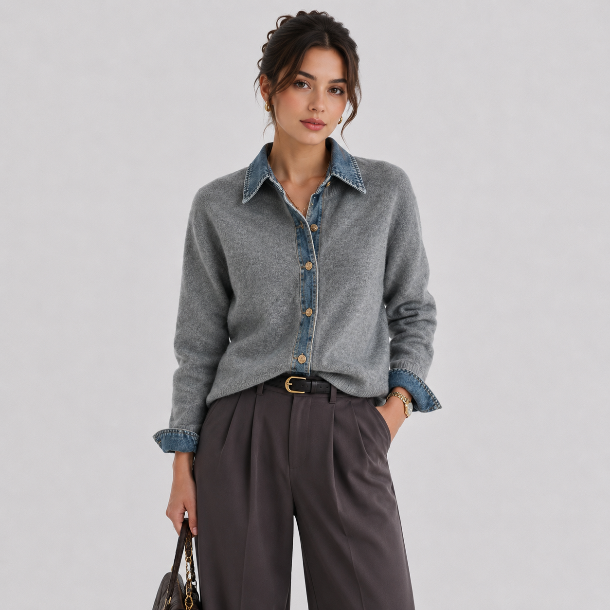 Women's Denim Jacket Classic Button Front Everyday Outerwear 6