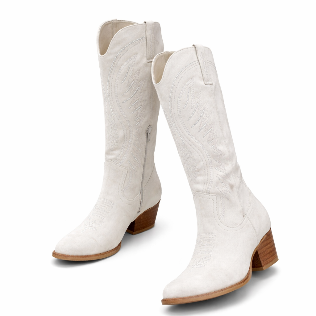 Women's Embroidered Cowboy Boots UK – Suede Western | The Dakota | Huna