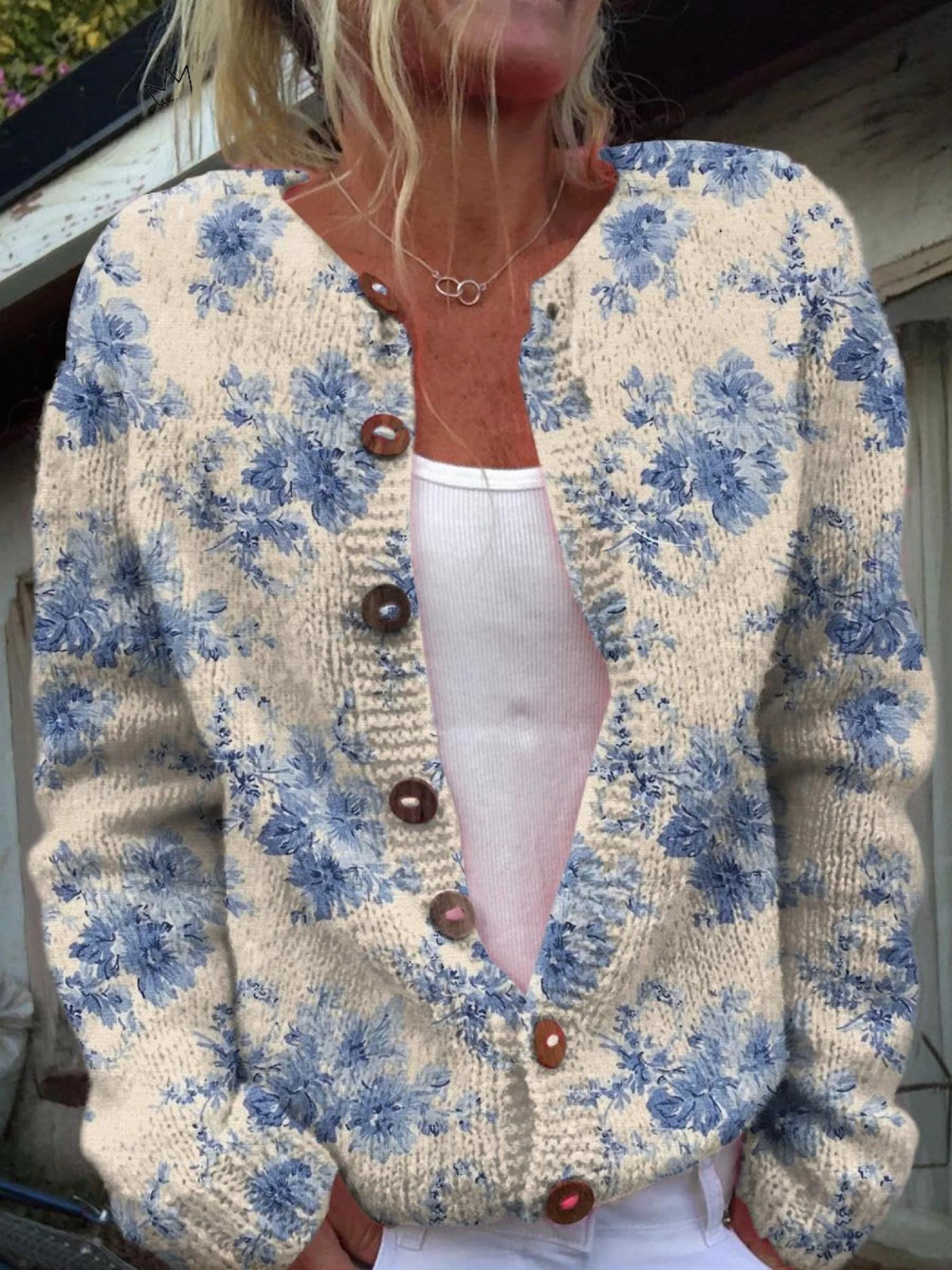 Women's Floral Print Buttoned Cardigan UK – The Iolanthe | Huna