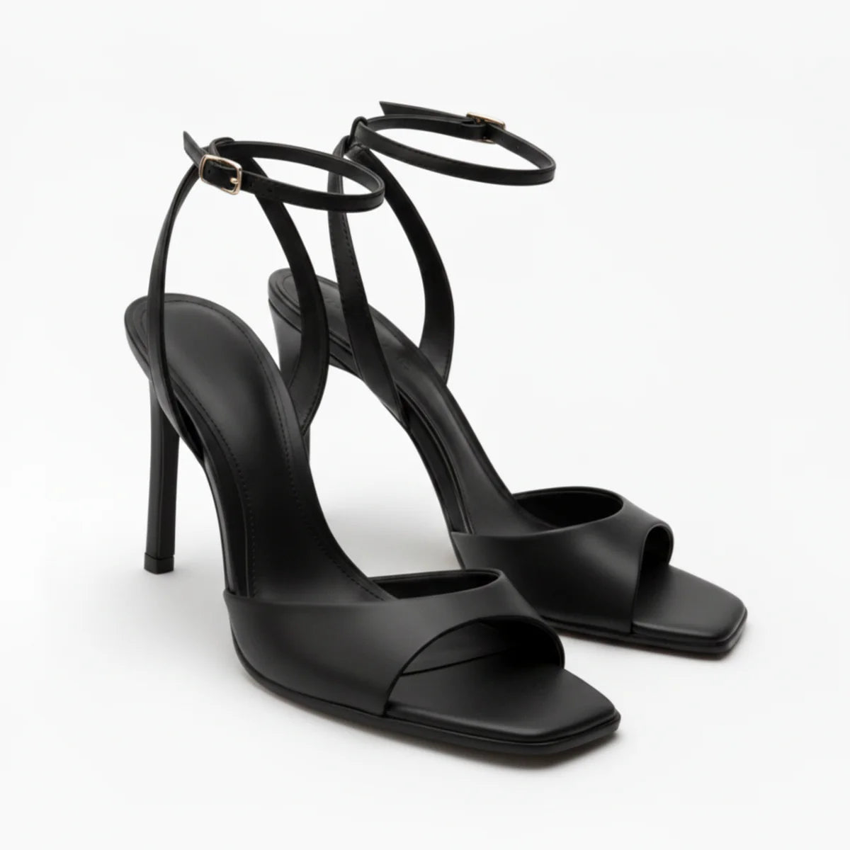 Women’s High Heel Sandals Square Toe Ankle Strap