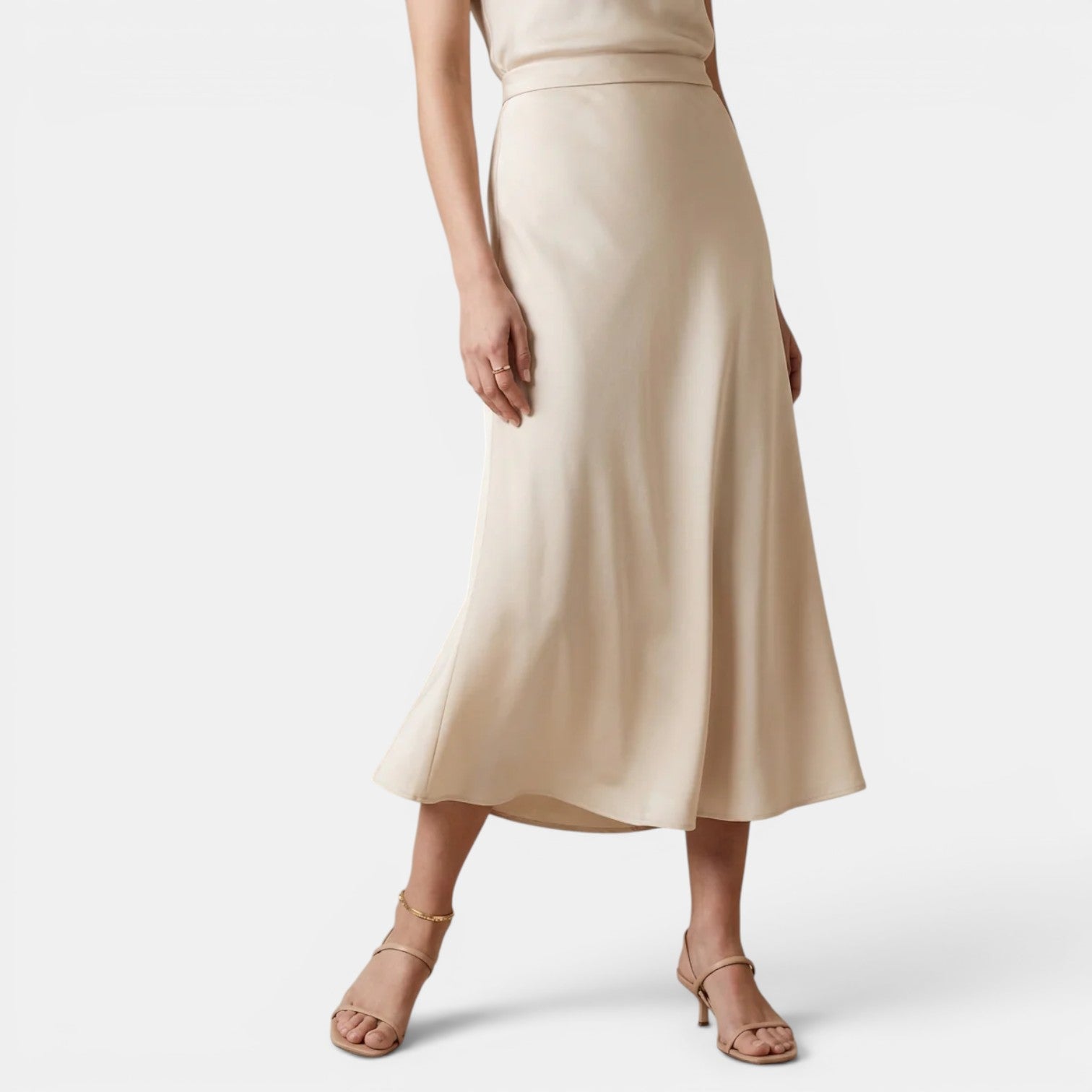 Women’s High Waist Silk Midi Skirt 1