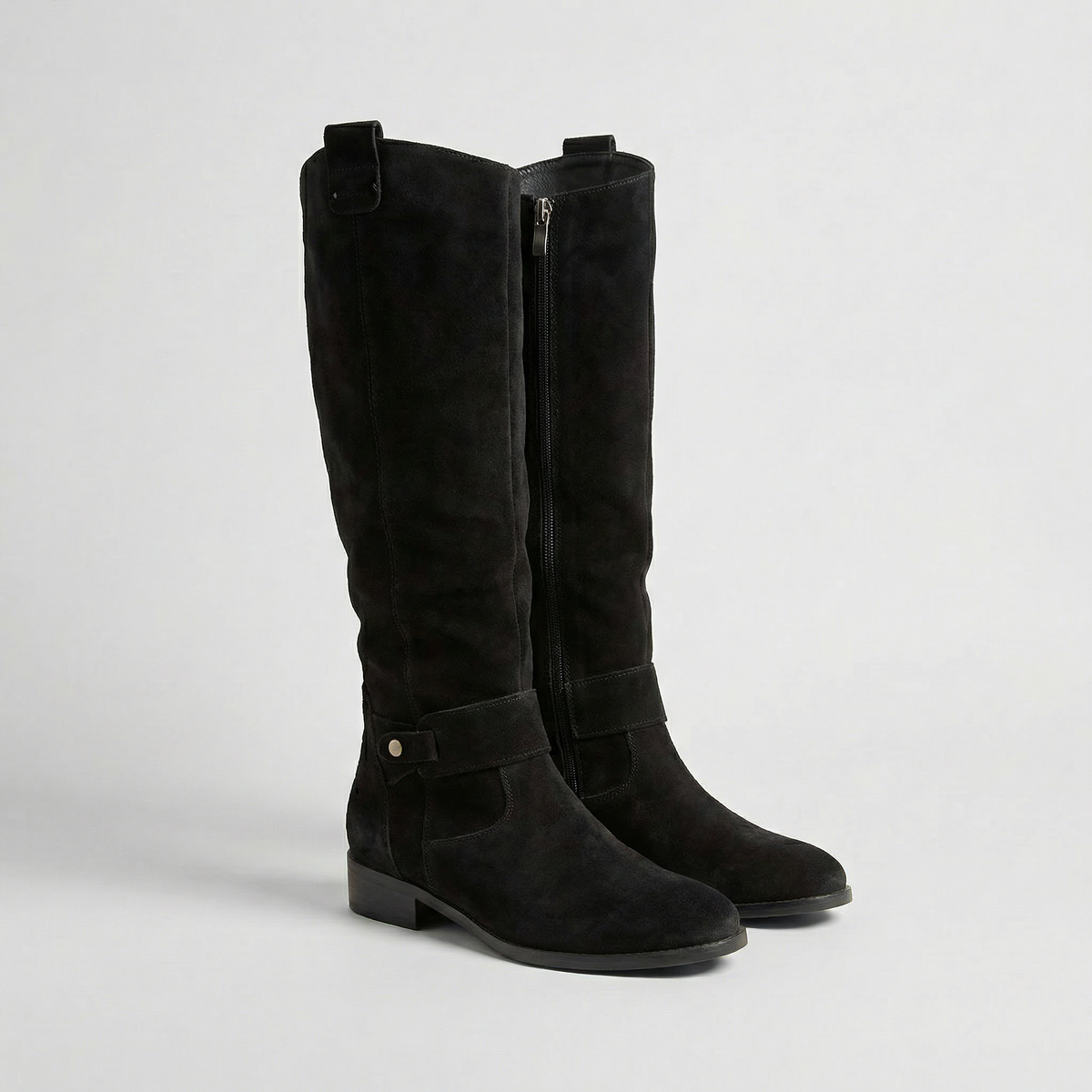 Women's Suede-Look Slouch Boots – low heel knee-high, view 5 | The Ariadne | Huna