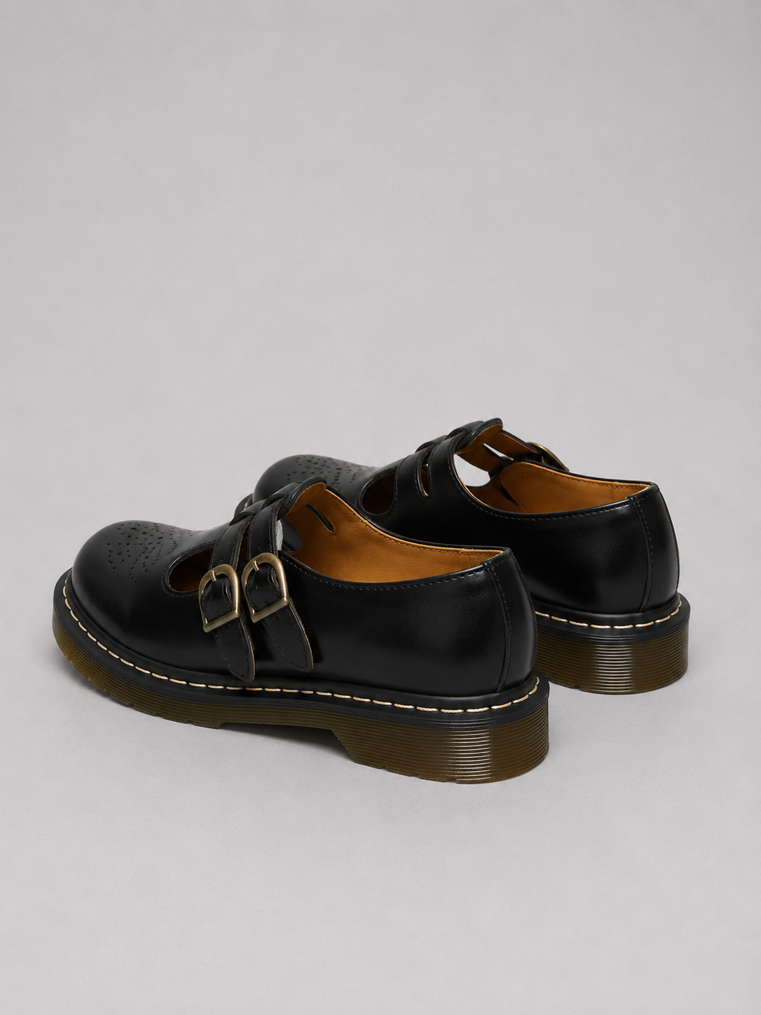 Women's Chunky Mary Jane Shoes – double buckle leather, view 4 | The Theodosia | Huna