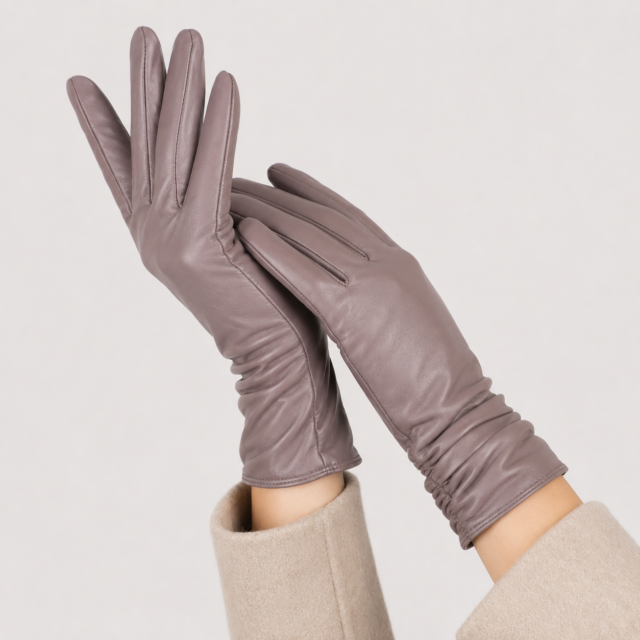 Women's Leather Winter Gloves Warm Elegant Cold Weather Accessories 2