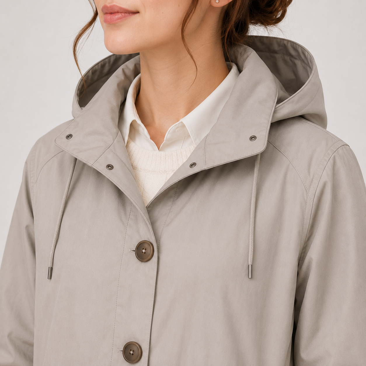 Women's Lightweight Hooded Windbreaker Water Resistant Rain Coat 2