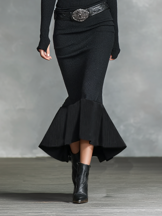 The Rowena – Women's Knitted V-Neck Long Sleeve Maxi Dress | Huna