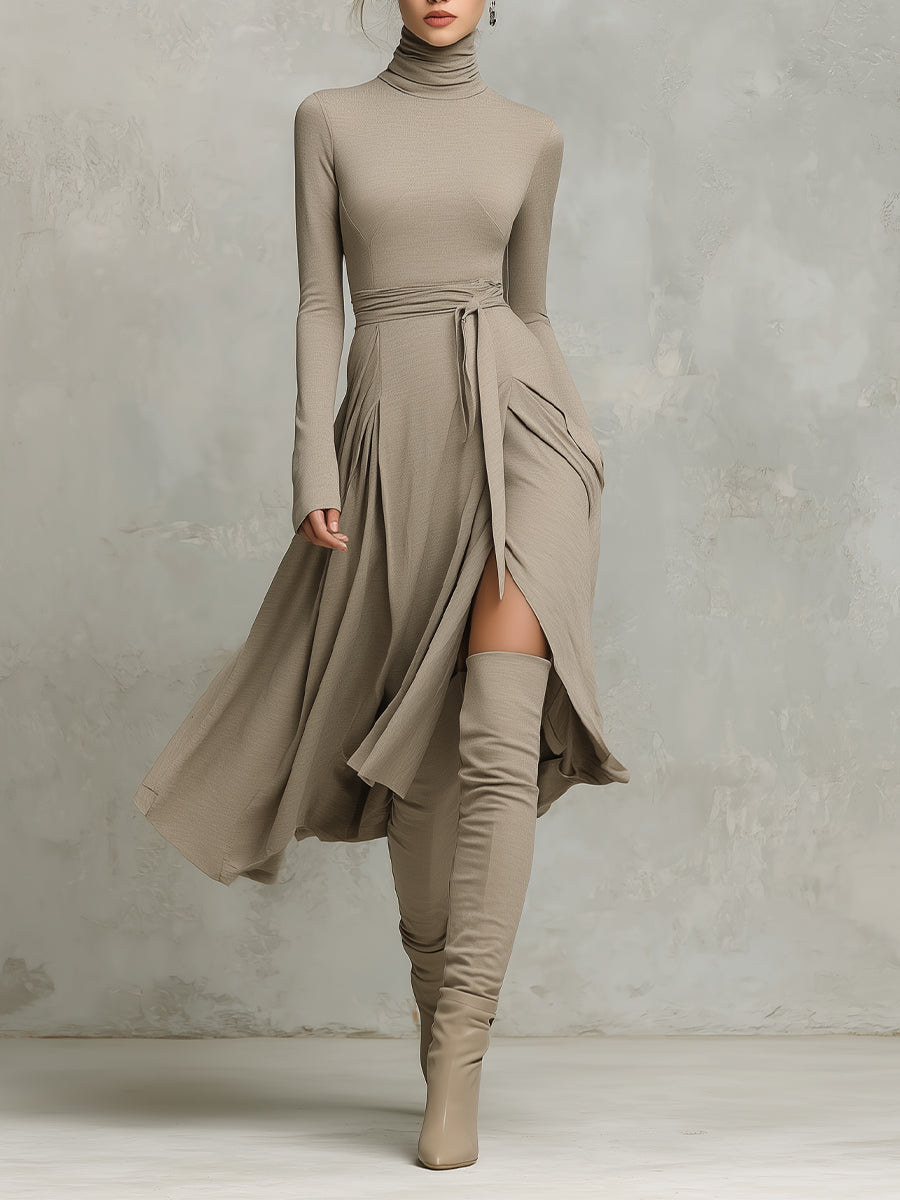 The Arabella – Women's Knit Blend Long Sleeve Midi Dress | Huna