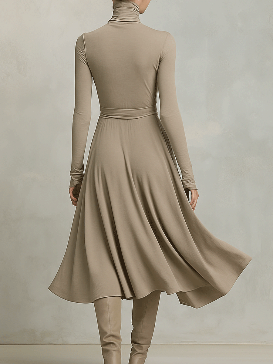 The Arabella – Women's Knit Blend Long Sleeve Midi Dress | Huna