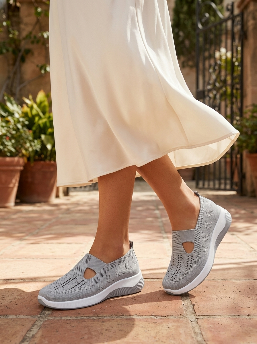 Women's Orthopedic Knit Slip-On Shoes UK – Everyday Comfort | The Wrenna | Huna