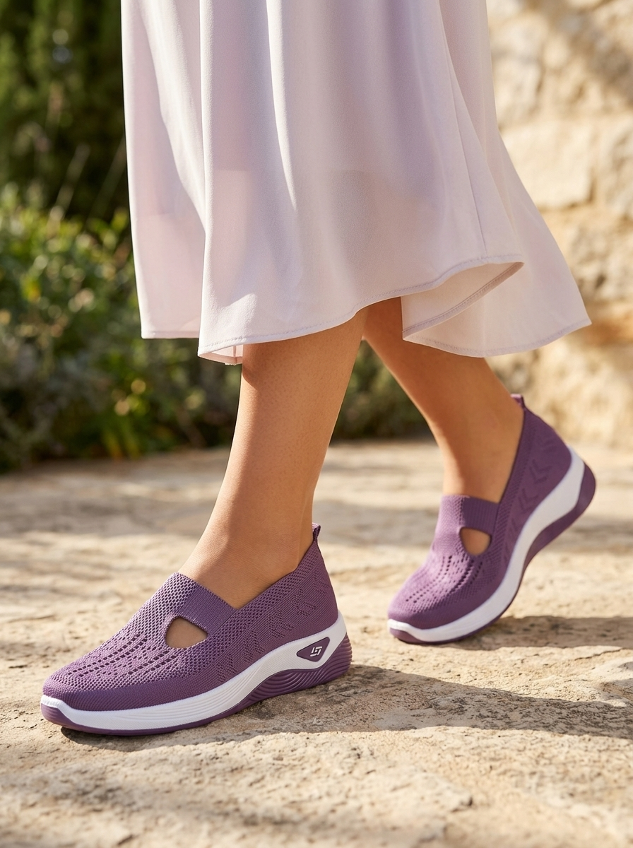 Women's Orthopedic Knit Slip-On Shoes UK – Everyday Comfort | The Wrenna | Huna