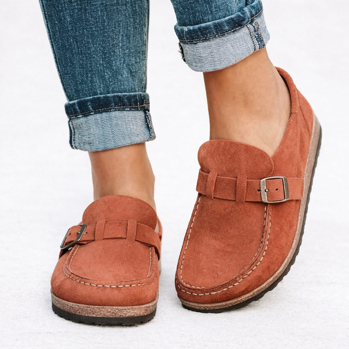 Women’s Orthopedic Slip-On Loafers Suede-Style Comfort