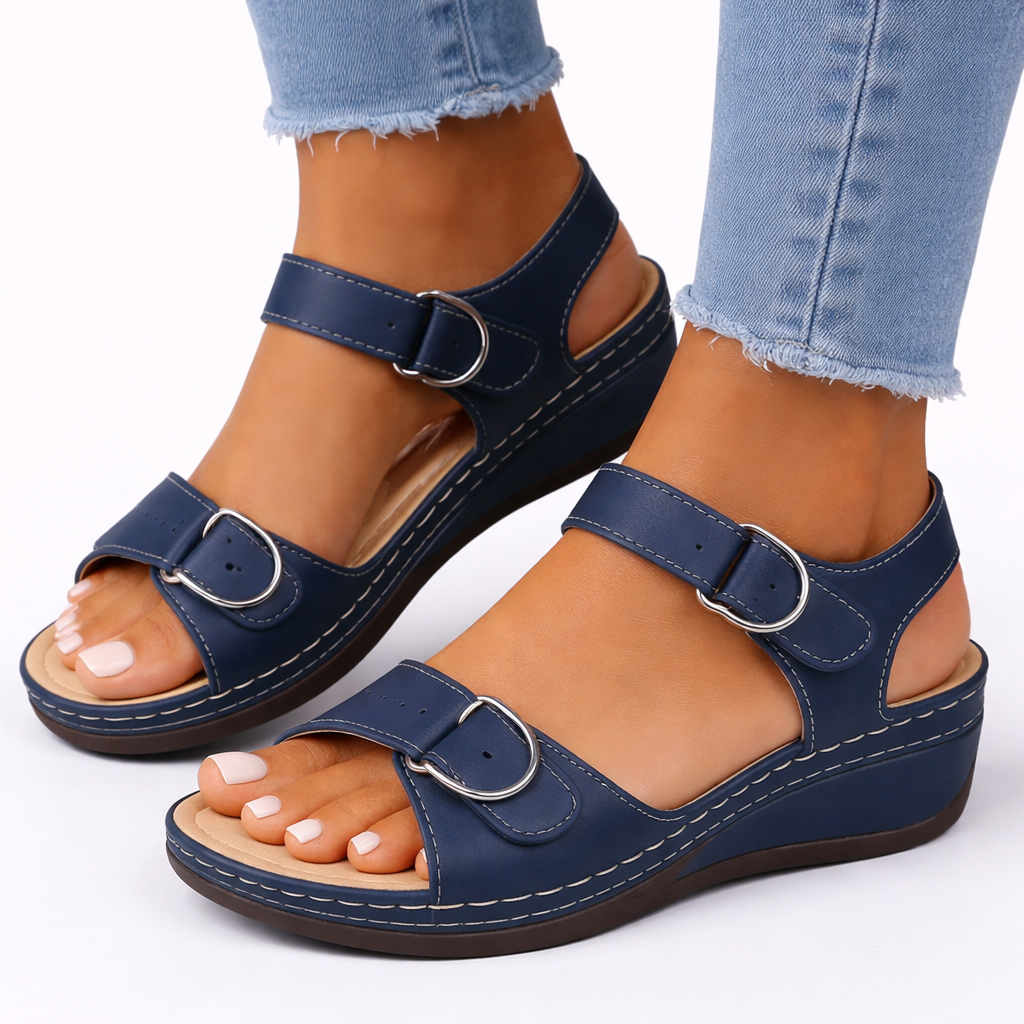 Women's Orthopedic Wedge Sandals UK – Walking Comfort | The Marlowe | Huna