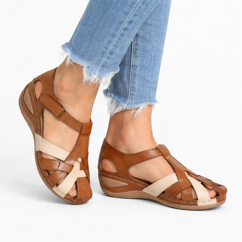 Women's Orthopedic Wedge Sandals Leather Comfort Support