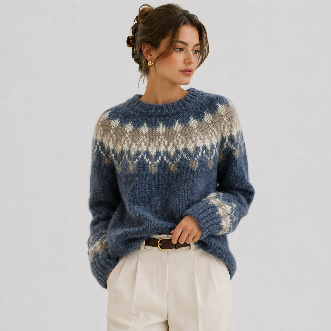 Women's Premium Cashmere Look Pullover Lightweight Warm Knitwear 0