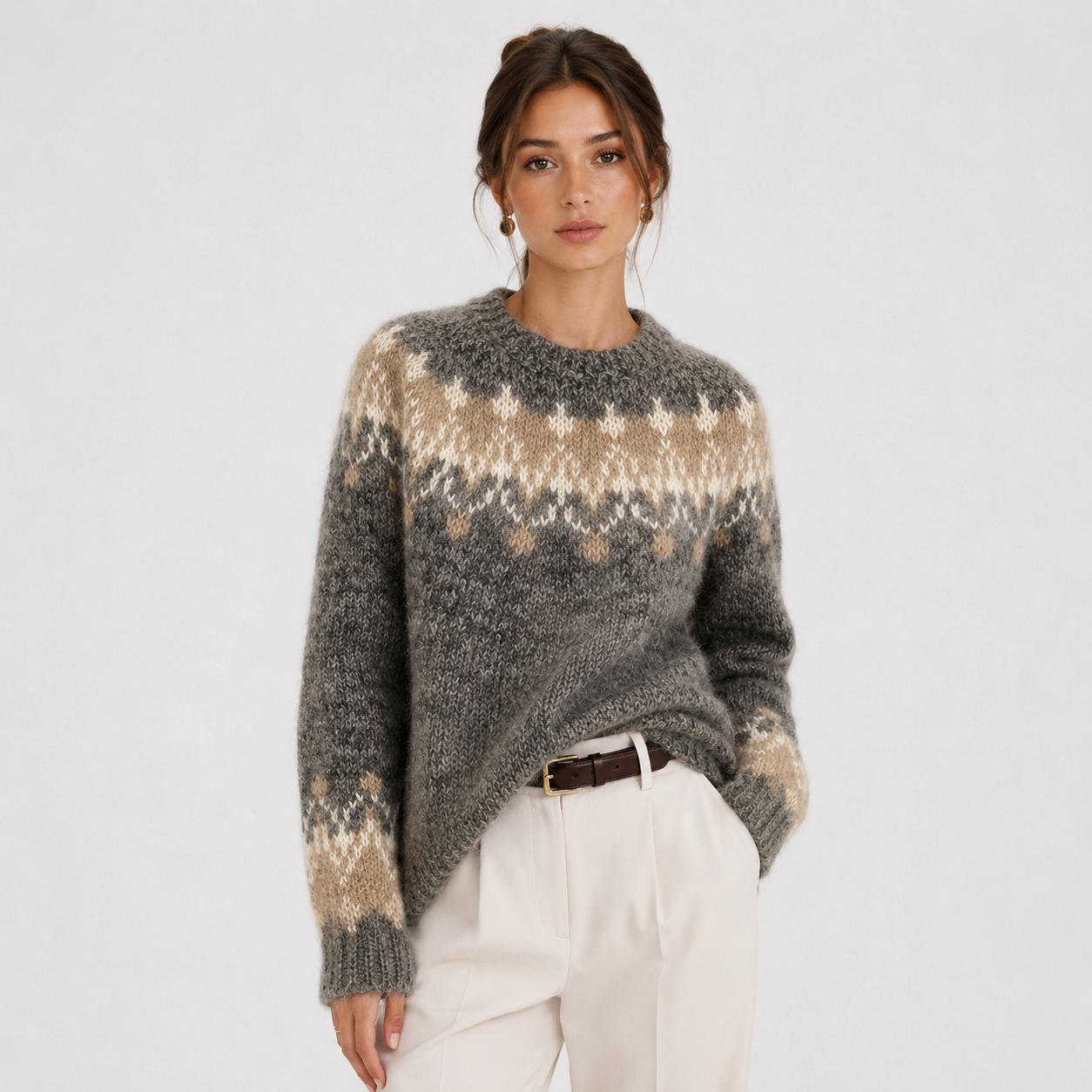 Women's Premium Cashmere Look Pullover Lightweight Warm Knitwear 4