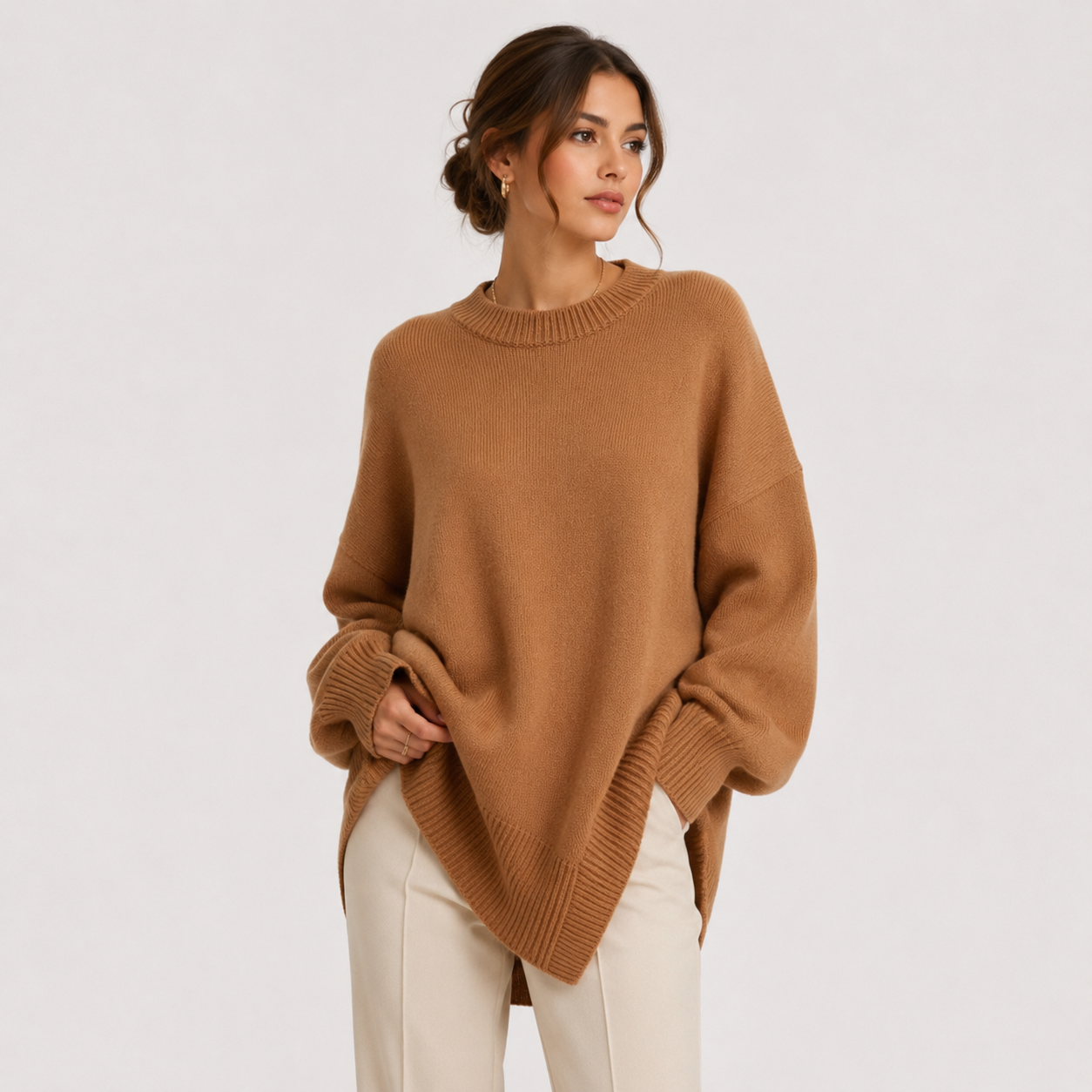 Women's Premium Oversized Sweater Cozy Long Sleeve Knit 6
