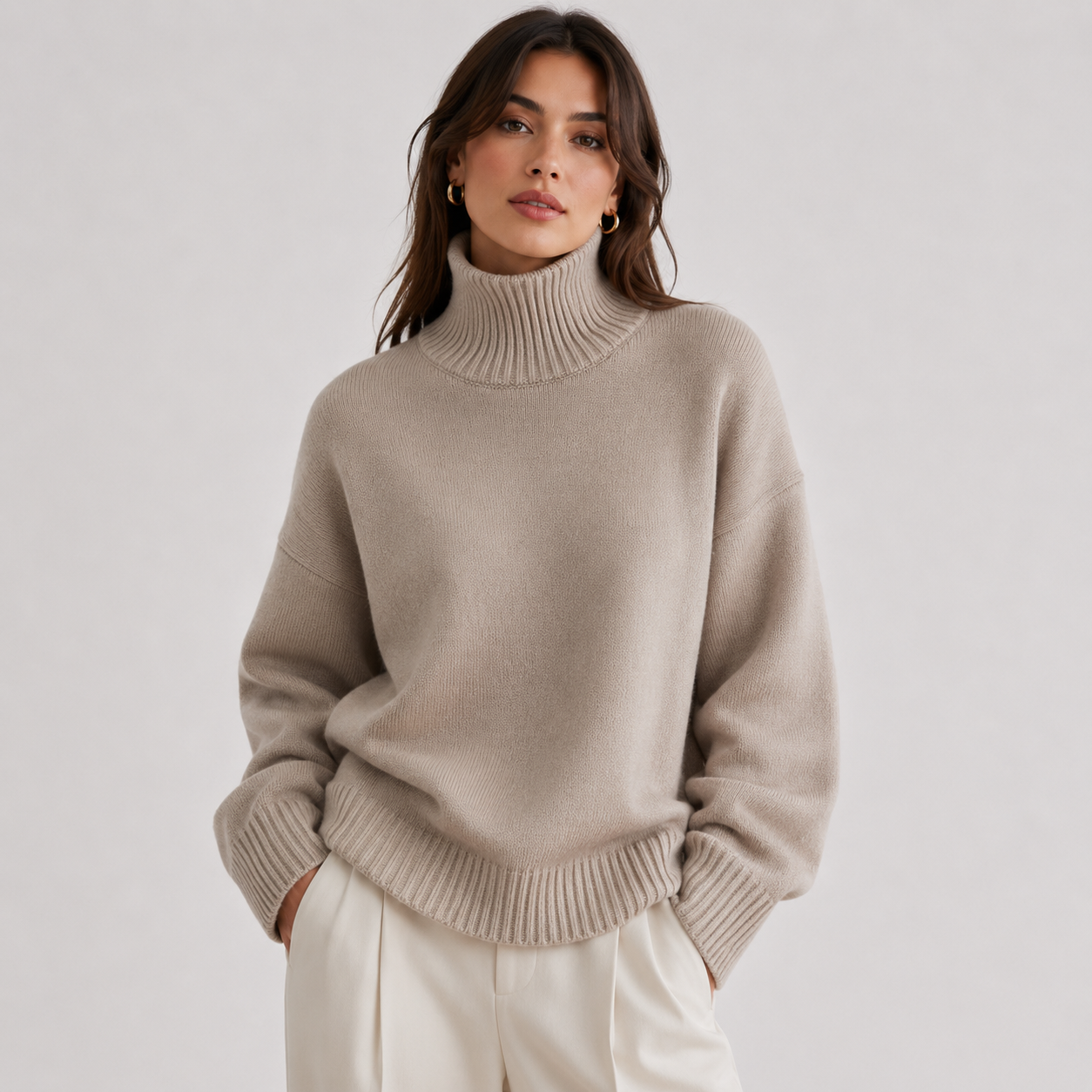 Women's Premium Turtleneck Sweater Warm Lightweight Knit Pullover 10