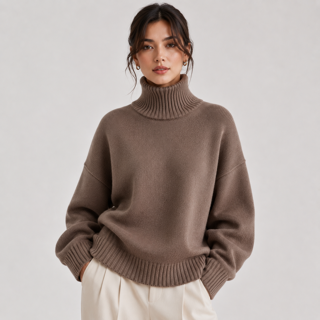 Women's Premium Turtleneck Sweater Warm Lightweight Knit Pullover 5
