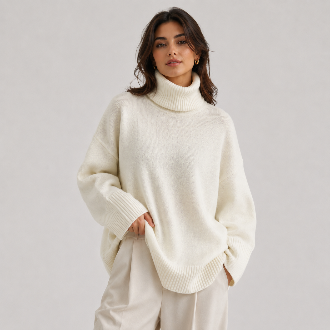 Women's Premium Turtleneck Sweater Warm Lightweight Knit Pullover 6