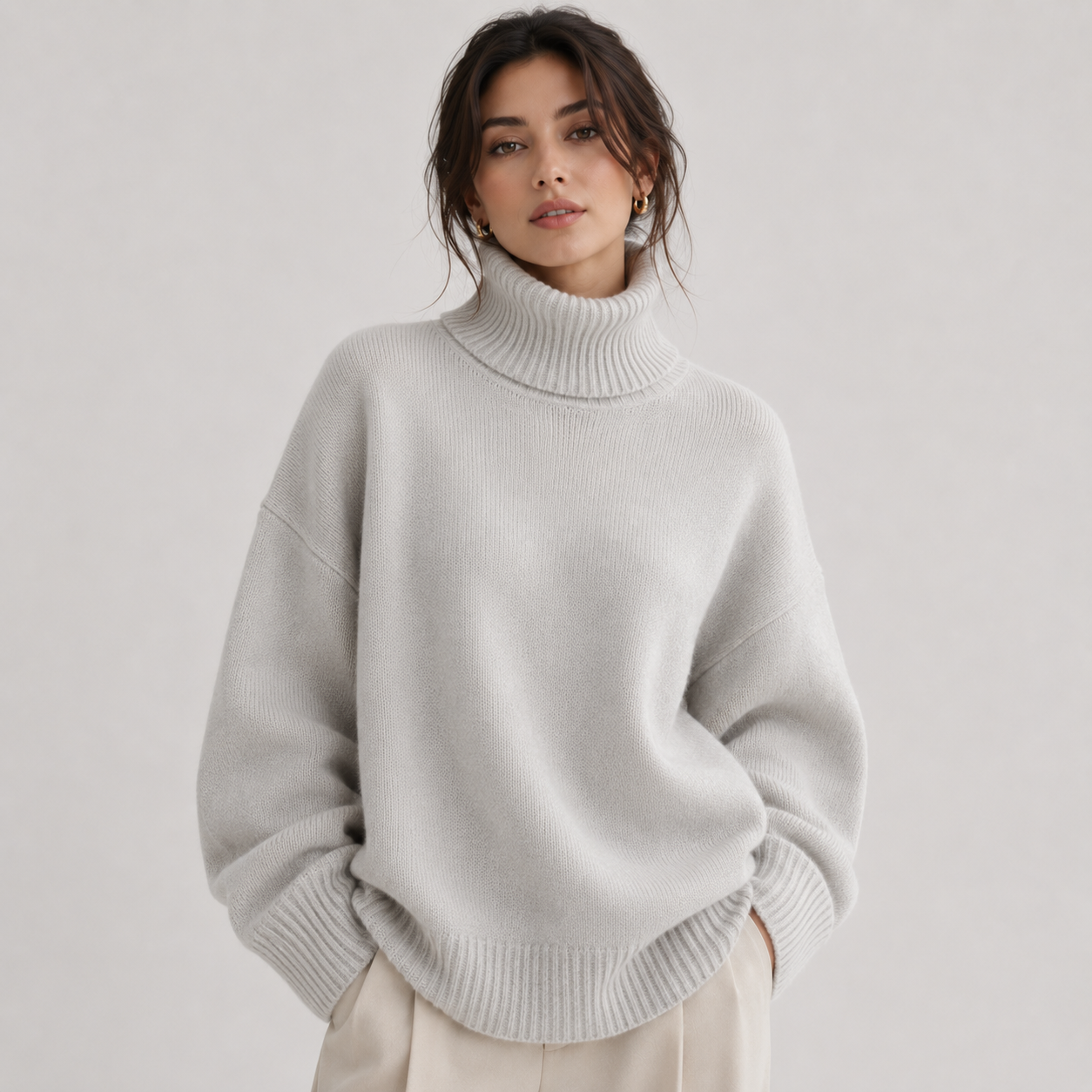 Women's Premium Turtleneck Sweater Warm Lightweight Knit Pullover 8