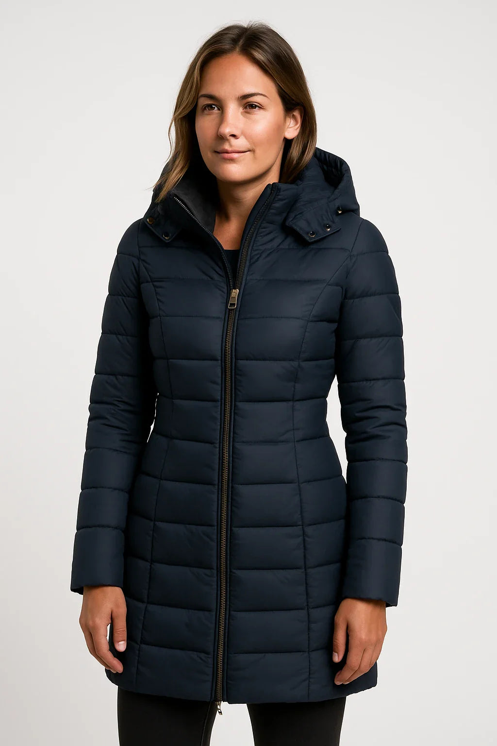 Women's Quilted Puffer Jacket UK – Stylish Mid-Length Winter | The Fenella | Huna