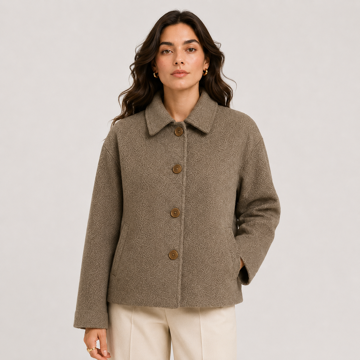 Women's Button Front Jacket UK – Relaxed Fit Fall Winter | The Lior | Huna