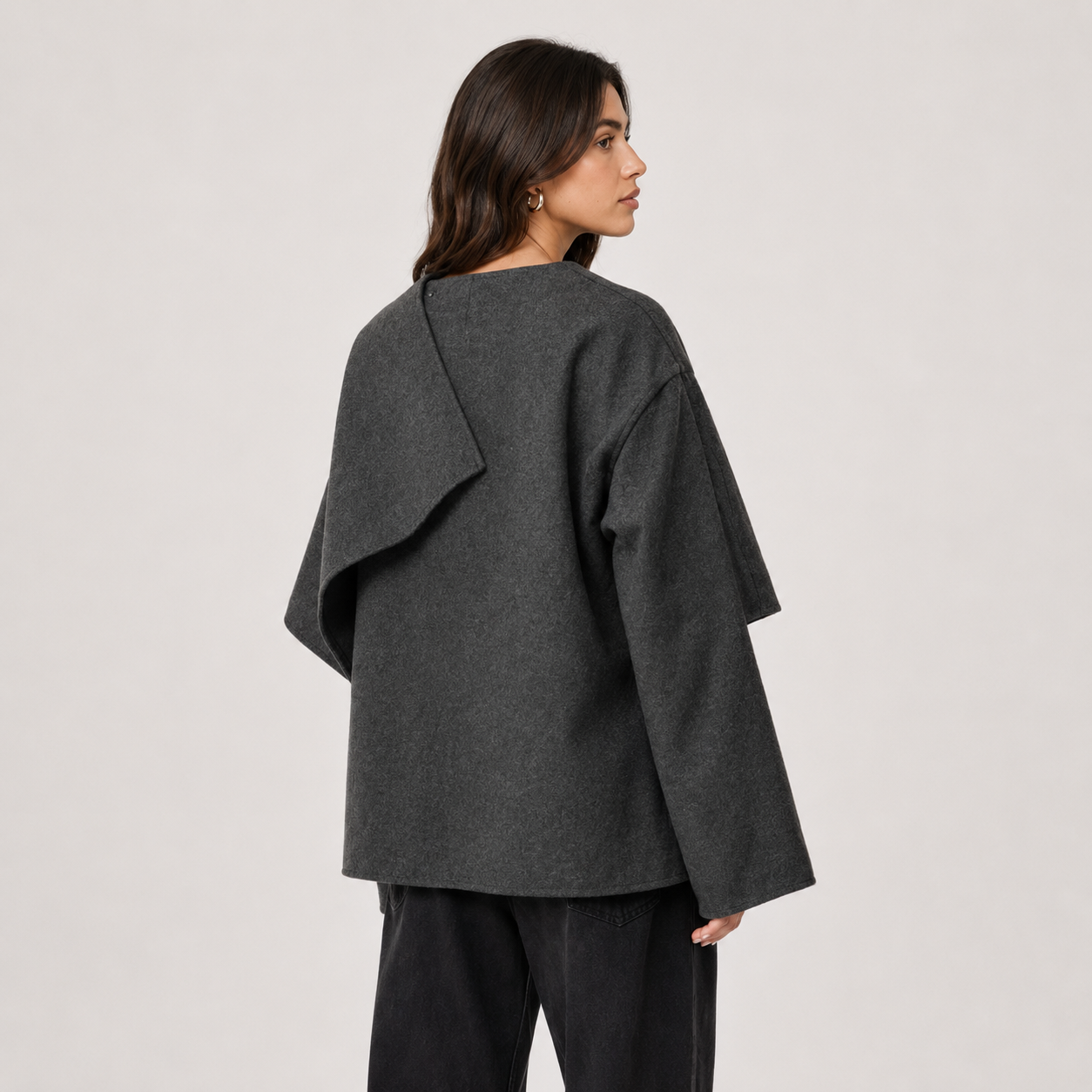 Women's Relaxed Fit Cape Coat Cozy Everyday Winter Jacket 4
