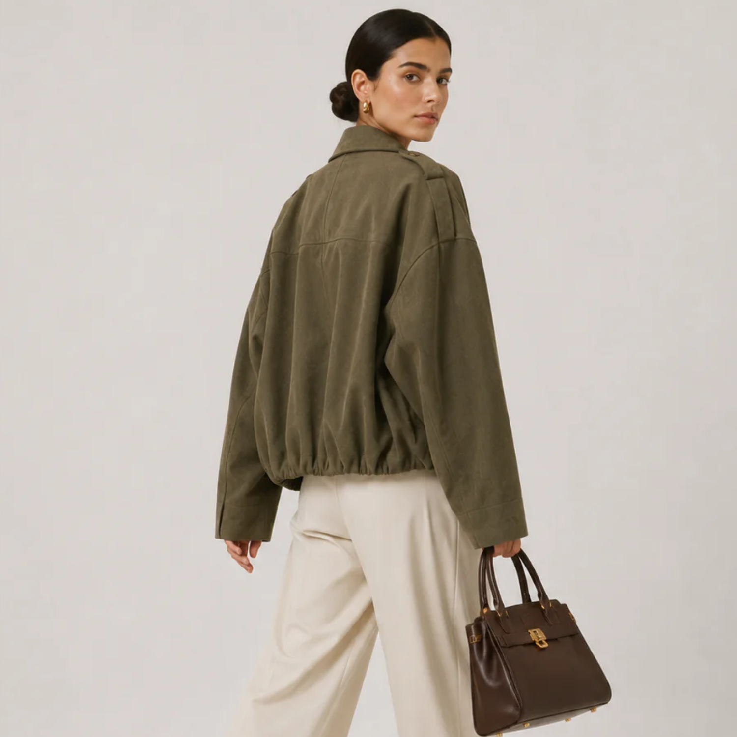 Women's Relaxed Fit Suede Jacket Timeless Refined Outerwear 3