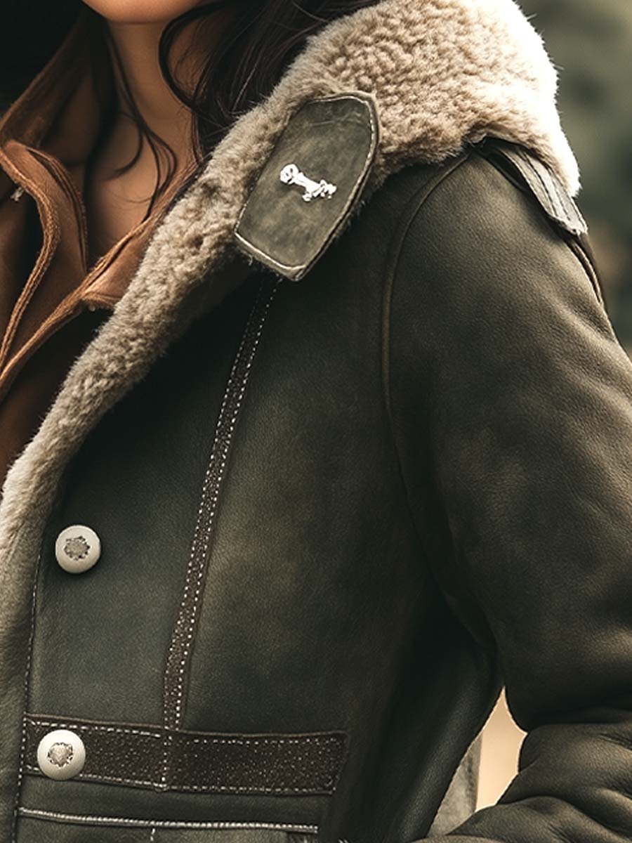 Women's Suede Coat UK – Retro Warm Tailored | The Winsley | Huna