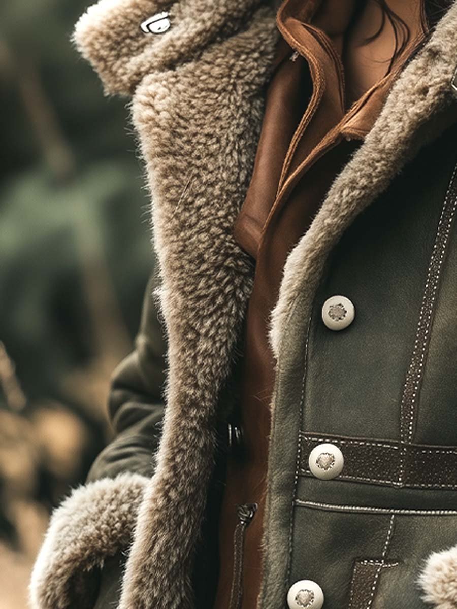 Women's Suede Coat UK – Retro Warm Tailored | The Winsley | Huna