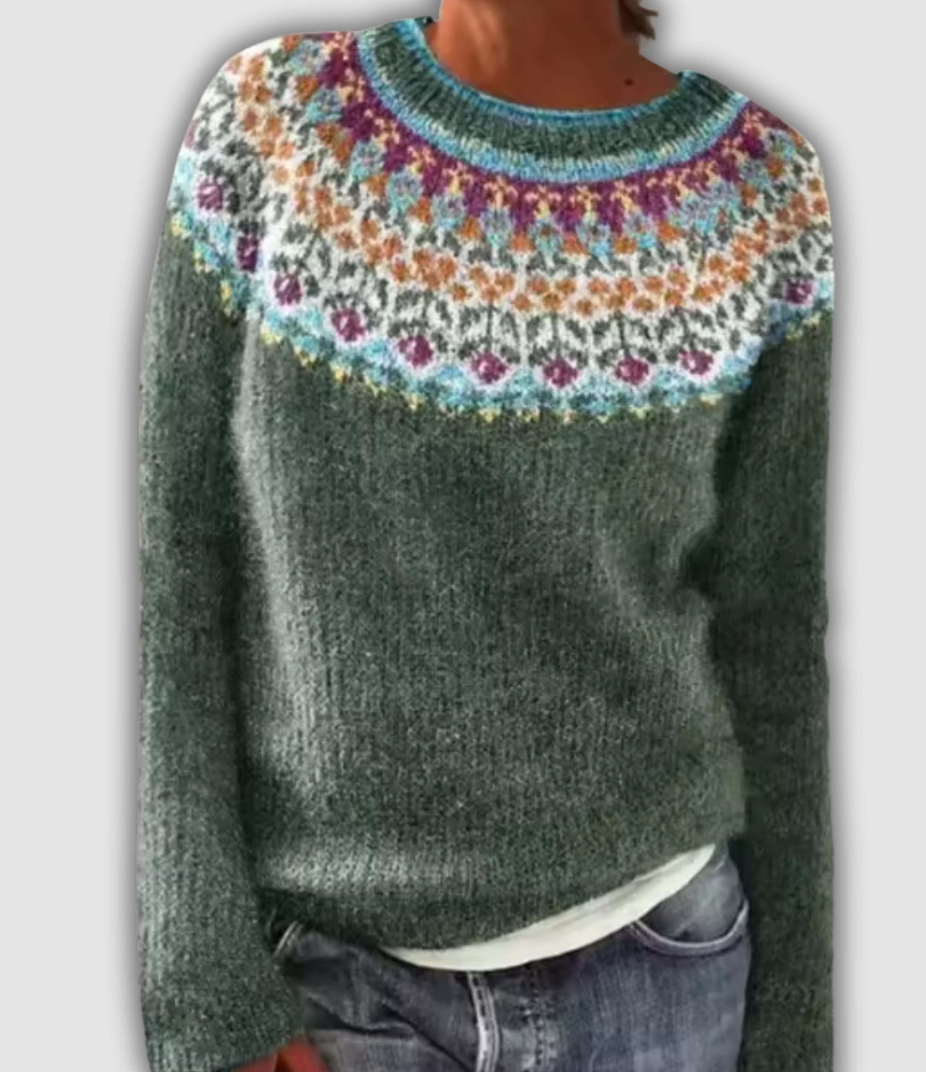 Women's Retro Sweater UK – Multicolor Cozy Knit | The Safira | Huna