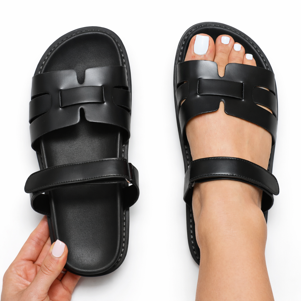 Women's Sandals Adjustable Strap Neutral Synthetic with Cushioned Sole