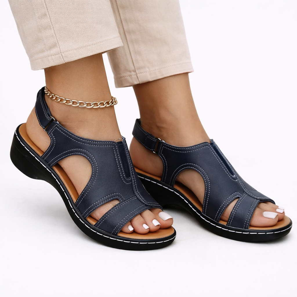 Women's Sandals Brown Synthetic Supportive Fit