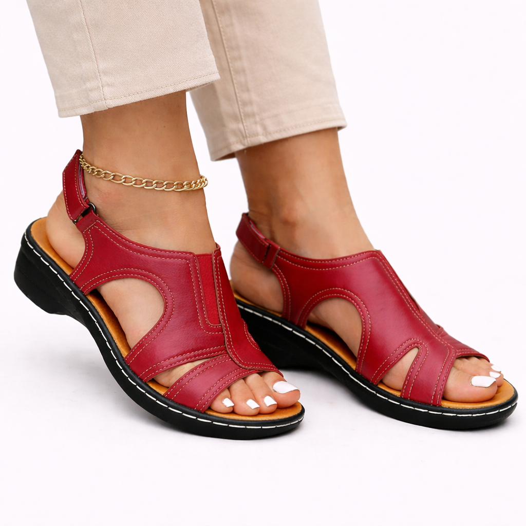 Women's Sandals Brown Synthetic Supportive Fit